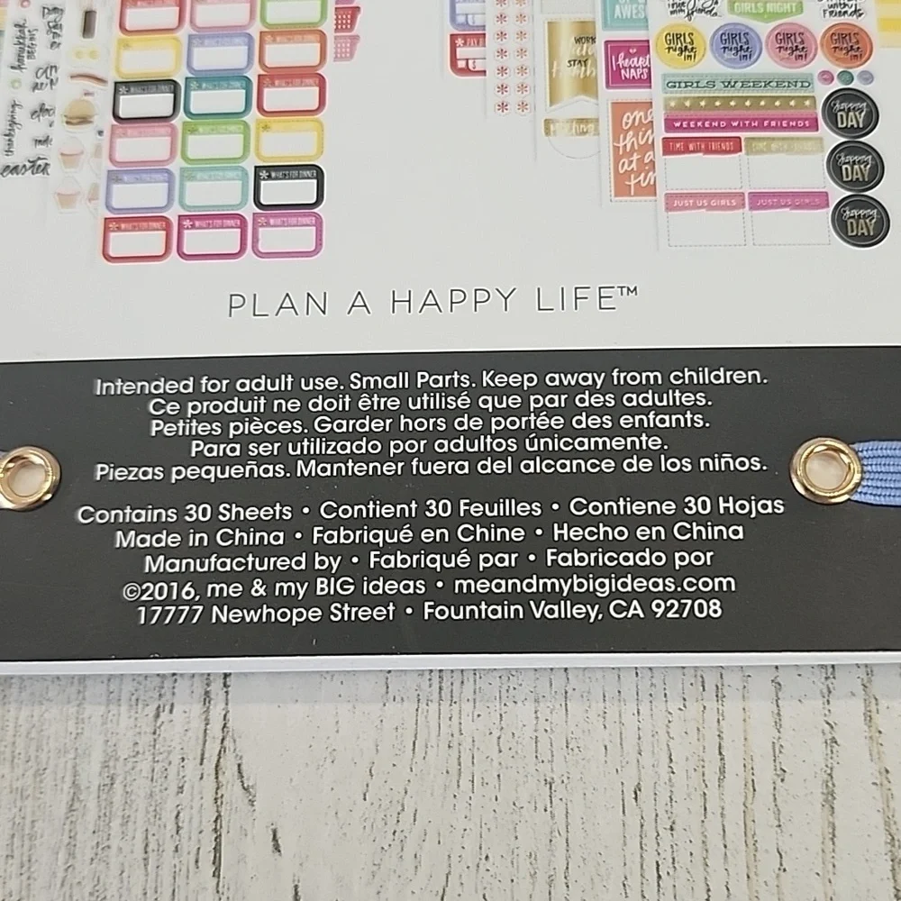 The Happy Planner planner basics 1829 pieces 30 sheets fits classic size planner